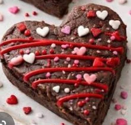 Sprinkle-dusted brownie hearts