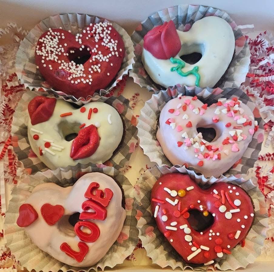 Conversation heart donuts